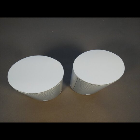White Metal Oval Canton CD 220 Wall Mount Speakers Pair satellites German brand - Picture 6 of 15